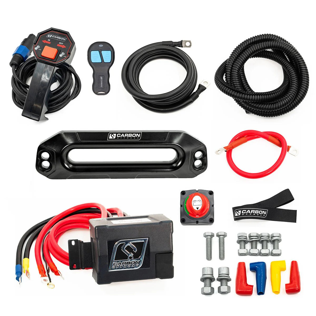 CARBON OFFROAD | Carbon 12K - 12000lb Winch V3X with MegaPro Hook