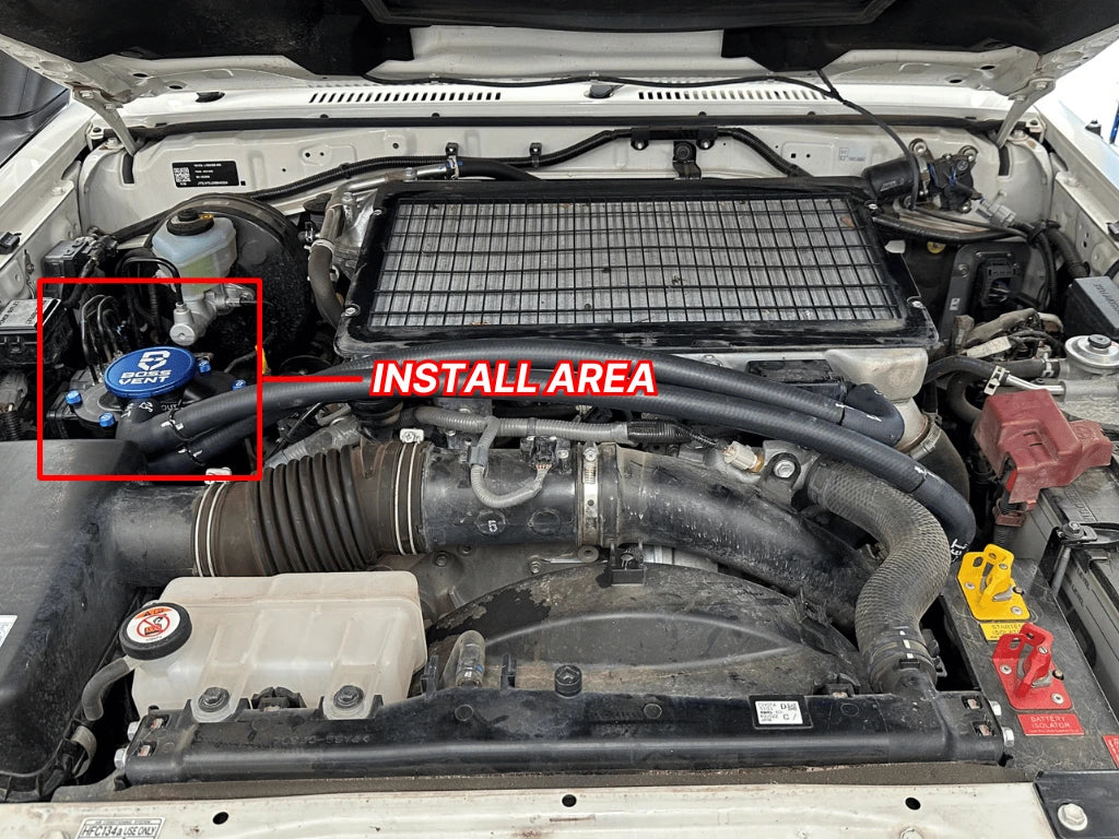 SUITABLE FOR 70 SERIES (V8) LANDCRUISER  | BOSSVENT | [Blue] Oil Catch Can Kit (08.2012-2024)