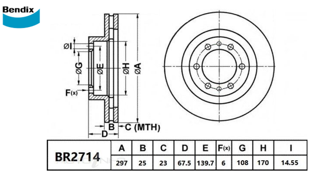 Bendix 260714 SUITABLE FOR N70 HILUX | BENDIX | Front Brake Rotor [Ultimate 4WD ...