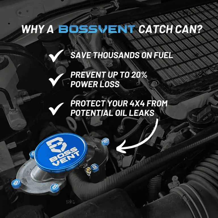 SUITABLE FOR 200 SERIES LANDCRUISER | BOSSVENT | [Black] Oil Catch Can Kit (2007-2021)