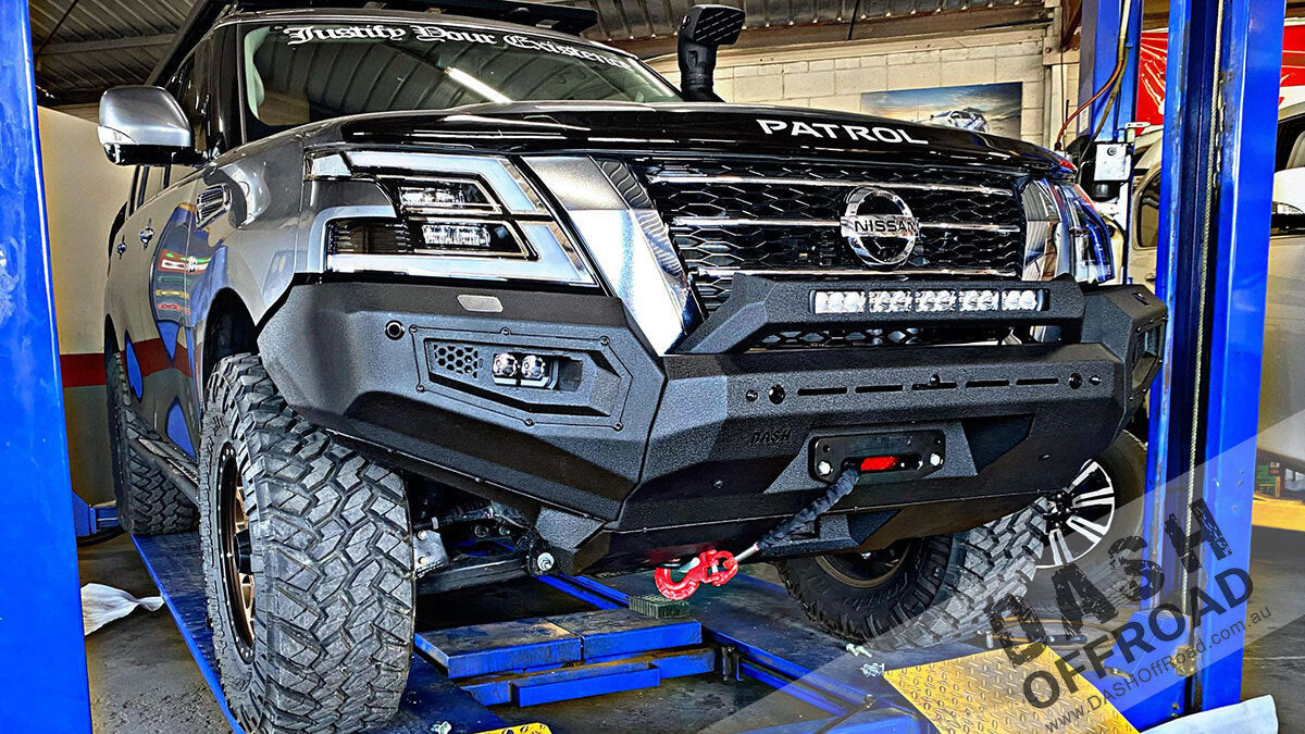 SUITABLE FOR Y62 PATROL | DASH OFFROAD | SERIES 5 Patrol Predator Front Bar - Roc-Coat Black