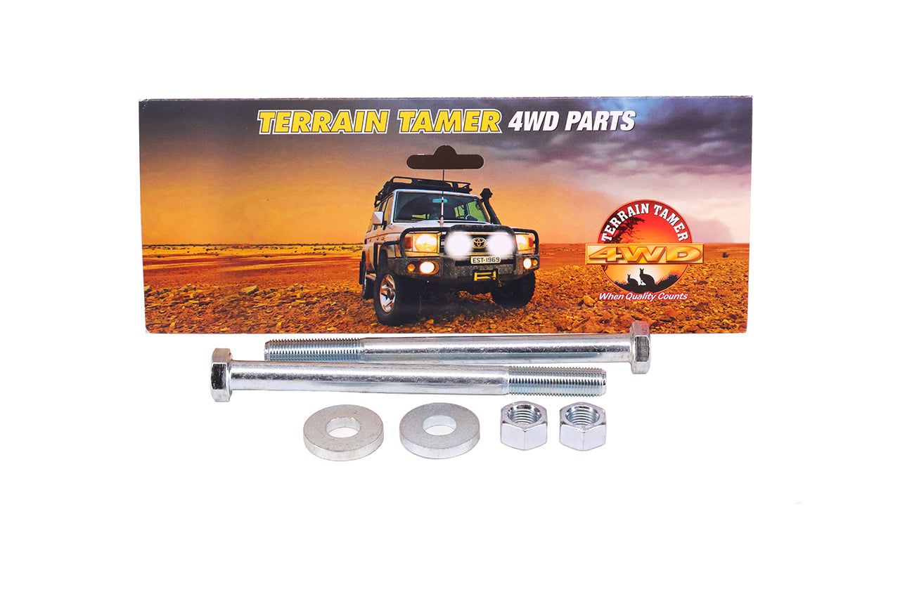 SUITABLE FOR JB74V (GJ) JIMNY | TERRAIN TAMER | Extended Rear Shock Bolt & Spacer Kit (2018 & On)