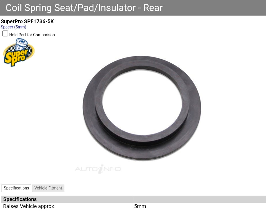SUPERPRO | Rear Coil Spacer (15mm)