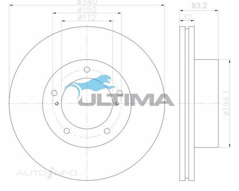 SUITABLE FOR LANDCRUISER 200 SERIES │ULTIMA | DISC ROTOR (FRONT)