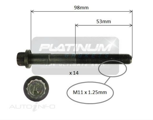 SUITABLE FOR LANDCRUISER 1FZ-FE│PLATINUM │CYLINDER HEAD BOLT SET
