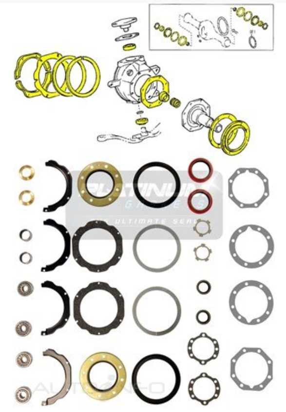 SUITABLE FOR LANDCRUISER│PLATINUM │ PLATINUM SWIVEL HUB BEARING & SEAL KIT **WITH SPINDLE BEARING**